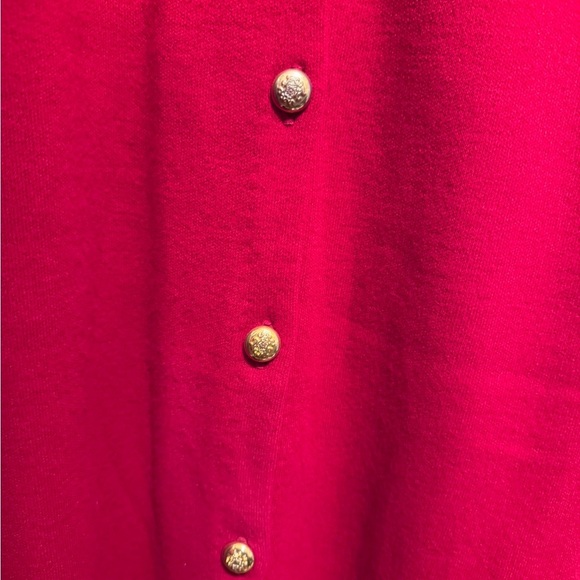 Karen Lessly Vintage Red Sleeveless V-Neck Gold Buttons Sweater Dress Plus Sz 2X - Picture 10 of 14